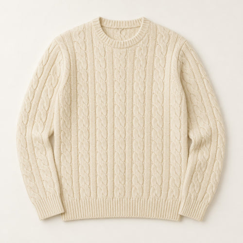 Cable-Knit Wool Sweater